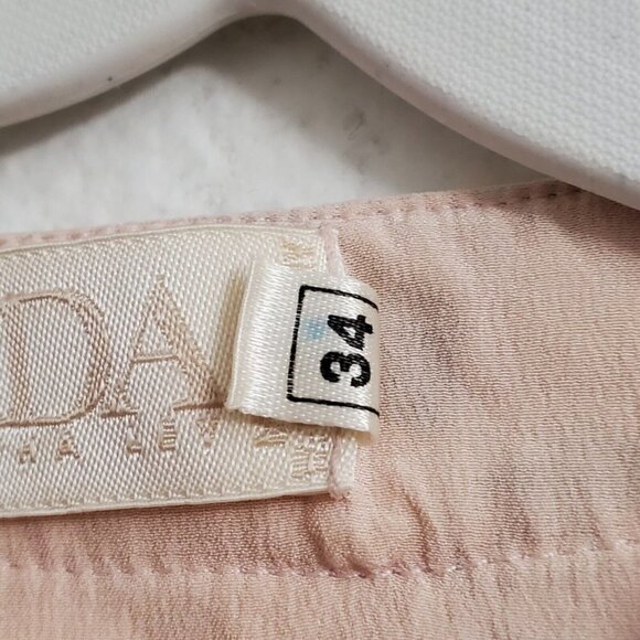 Escada Blouse Womens Size 34 US 4 Silk Peach Half Button Long Sleeve Vintage Top - Picture 7 of 13